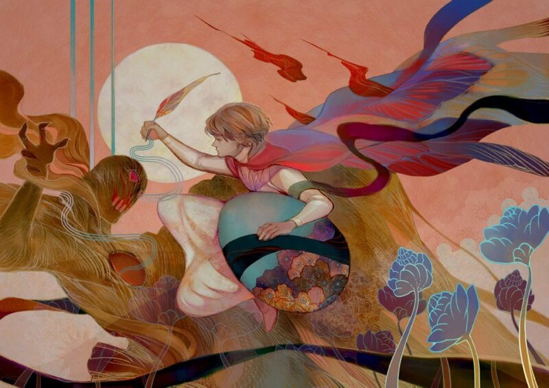 Person with Feather and Orb