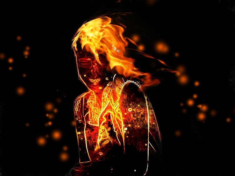Person with Fiery Body