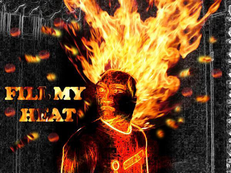 person with fire on head