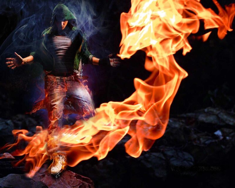 person with fire powers