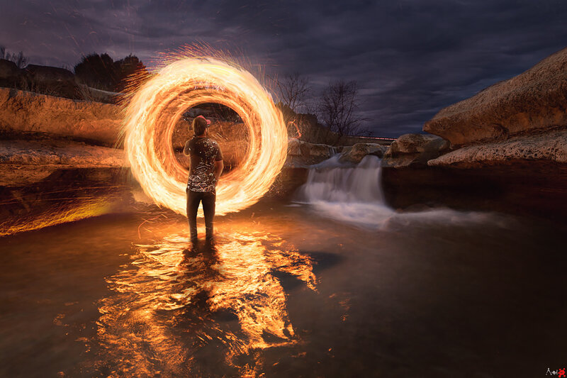 Person with Fire Ring