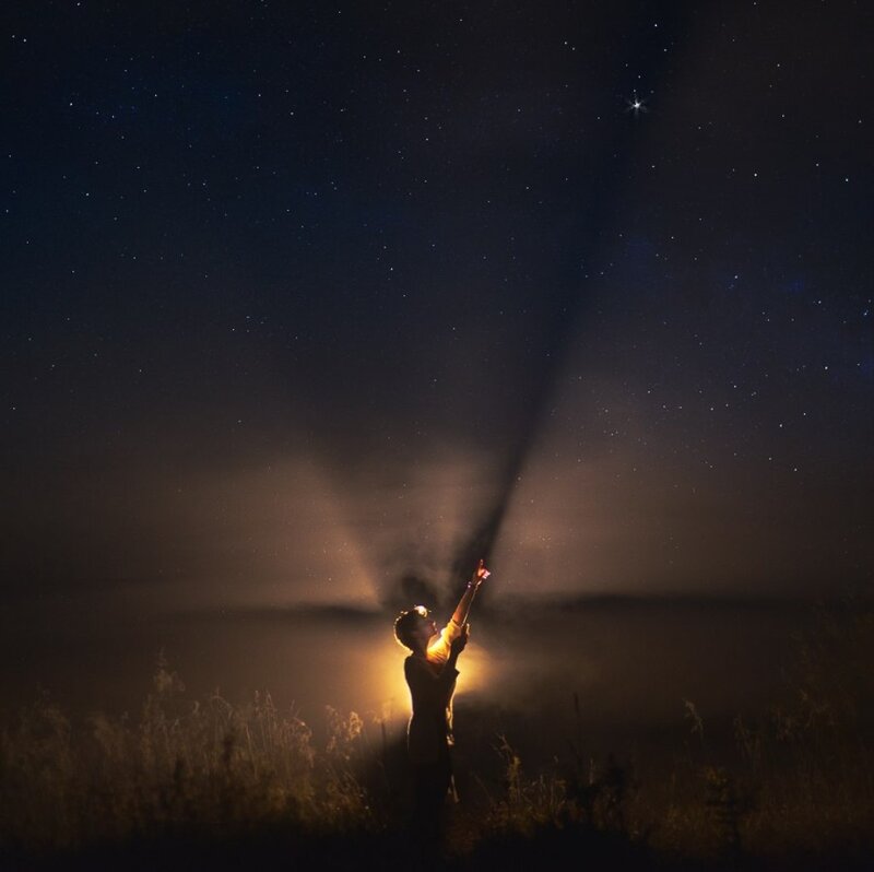 Person with Flashlight — Black
