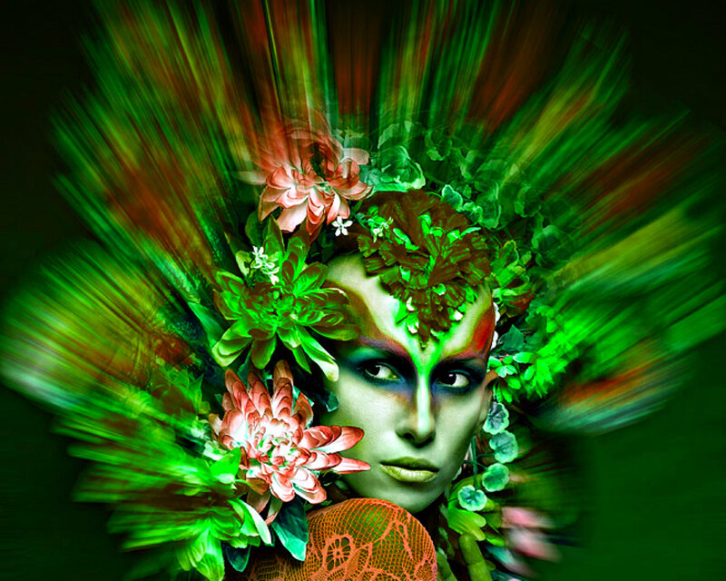 Person with Floral Makeup