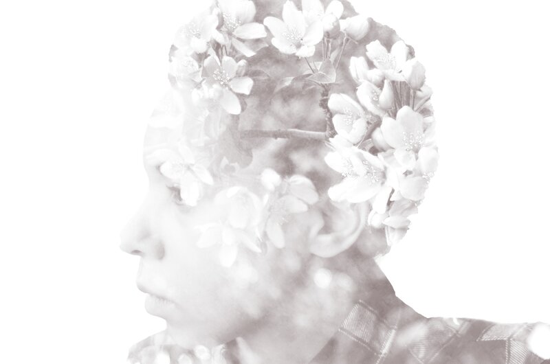 Person with Floral Overlay