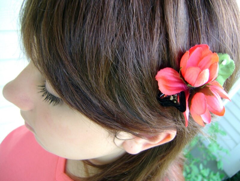 Person with Flower Hair Clip