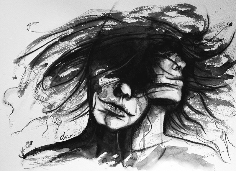 Person with Flowing Hair