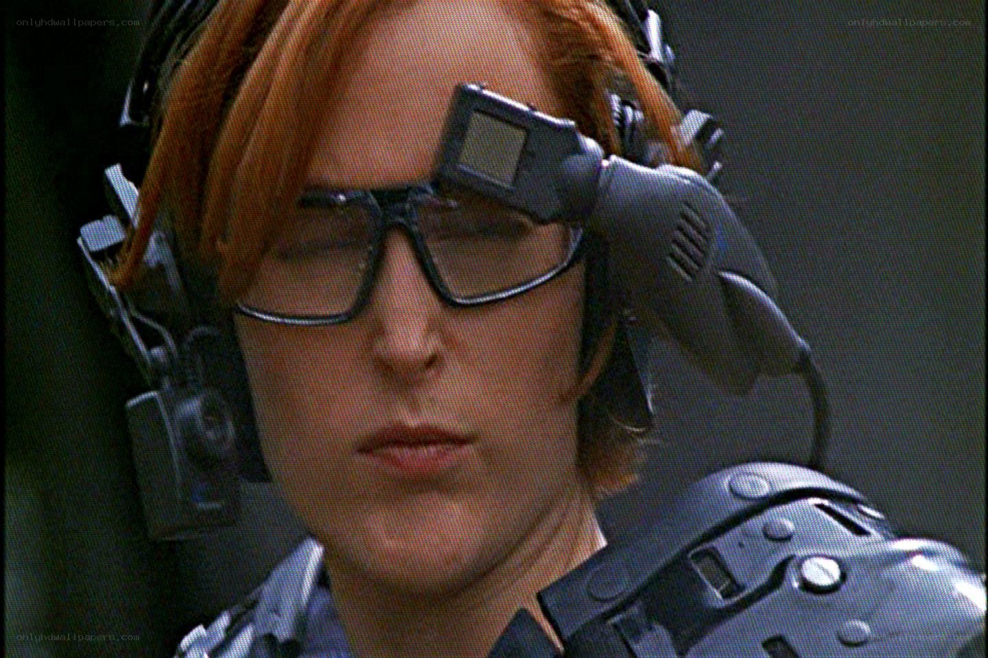 person with futuristic goggles
