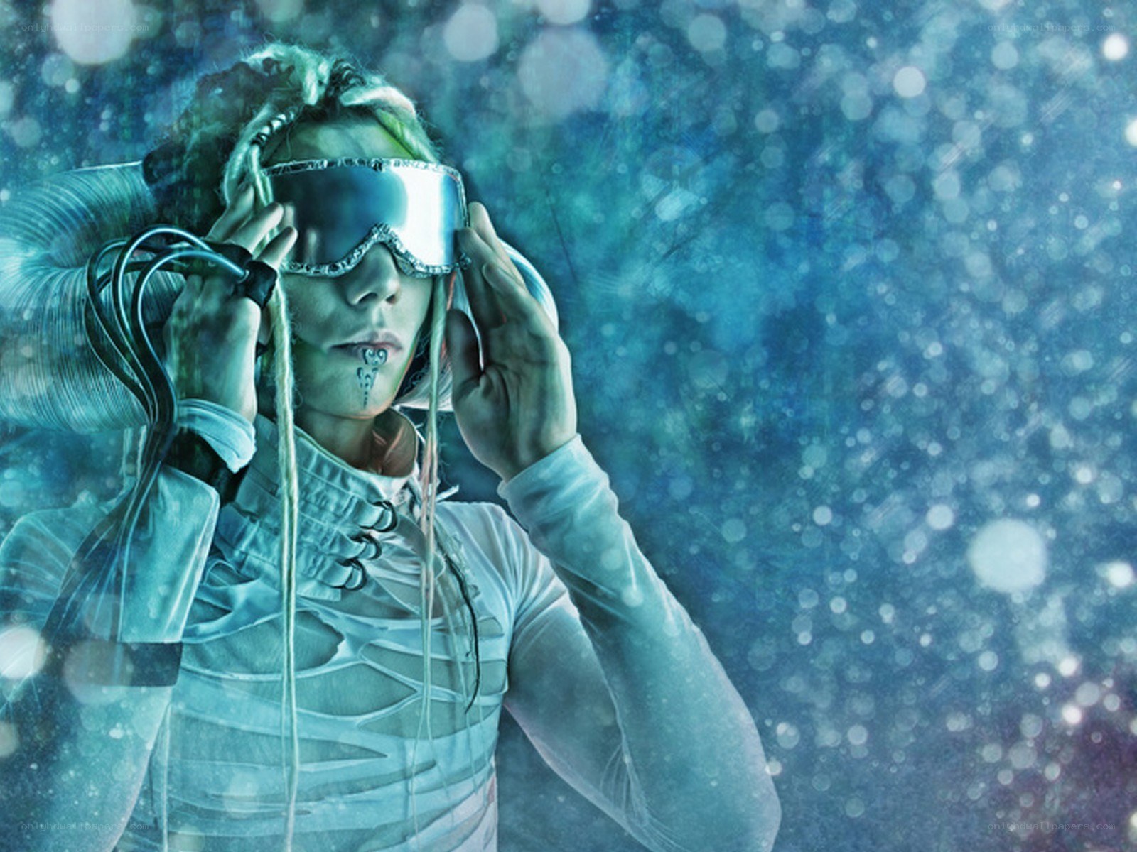 person with futuristic goggles