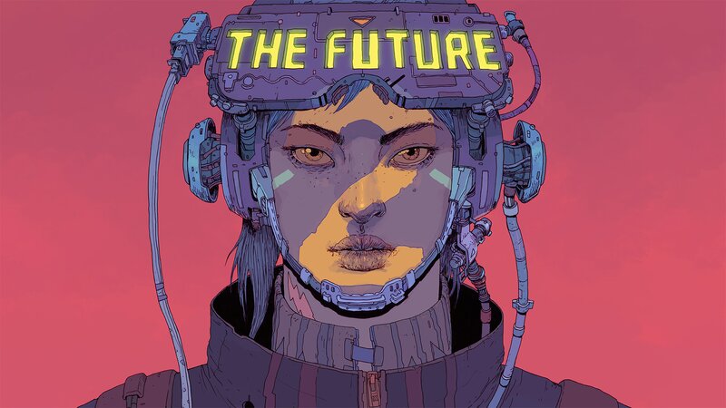 Person with Futuristic Helmet