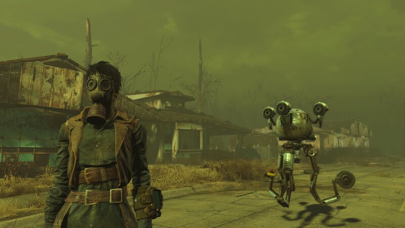 Person with Gas Mask — Green, Post-apocalyptic