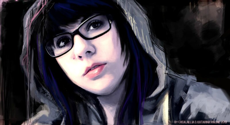 Person with Glasses and Hoodie