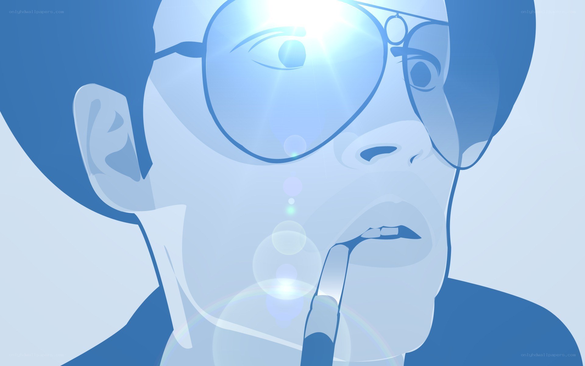 person with glasses and light