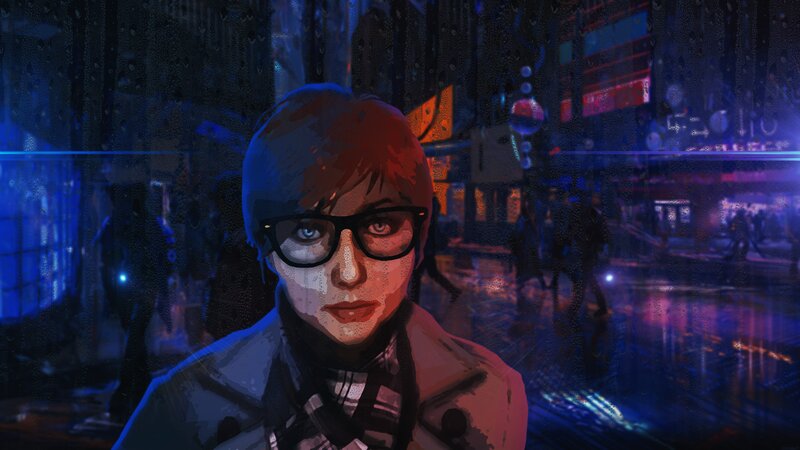 Person with Glasses in Rain