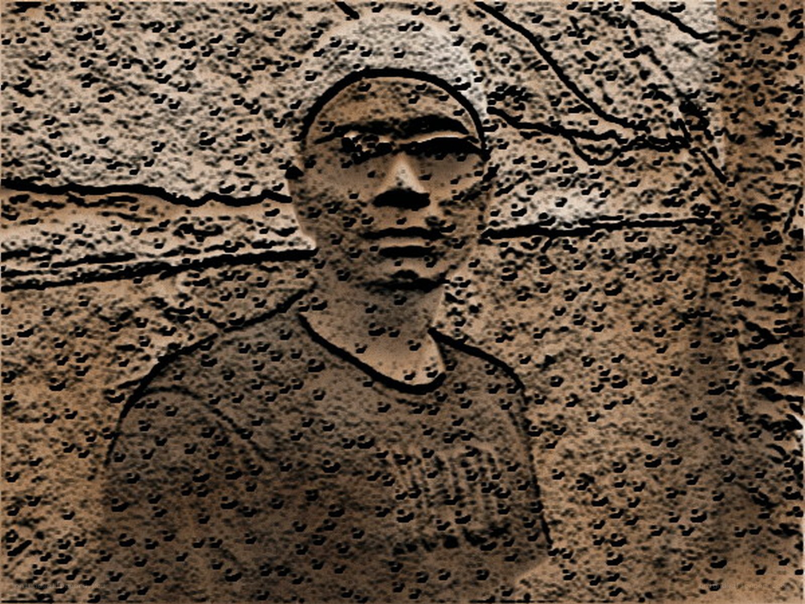 person with glasses in textured image