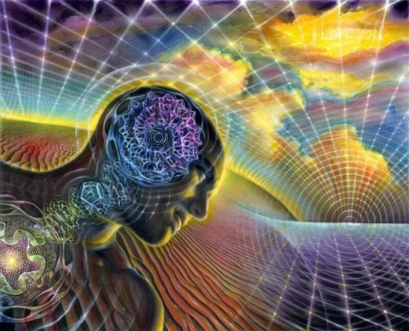 Person with Glowing Brain