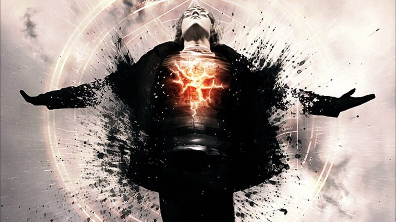 person with glowing chest energy