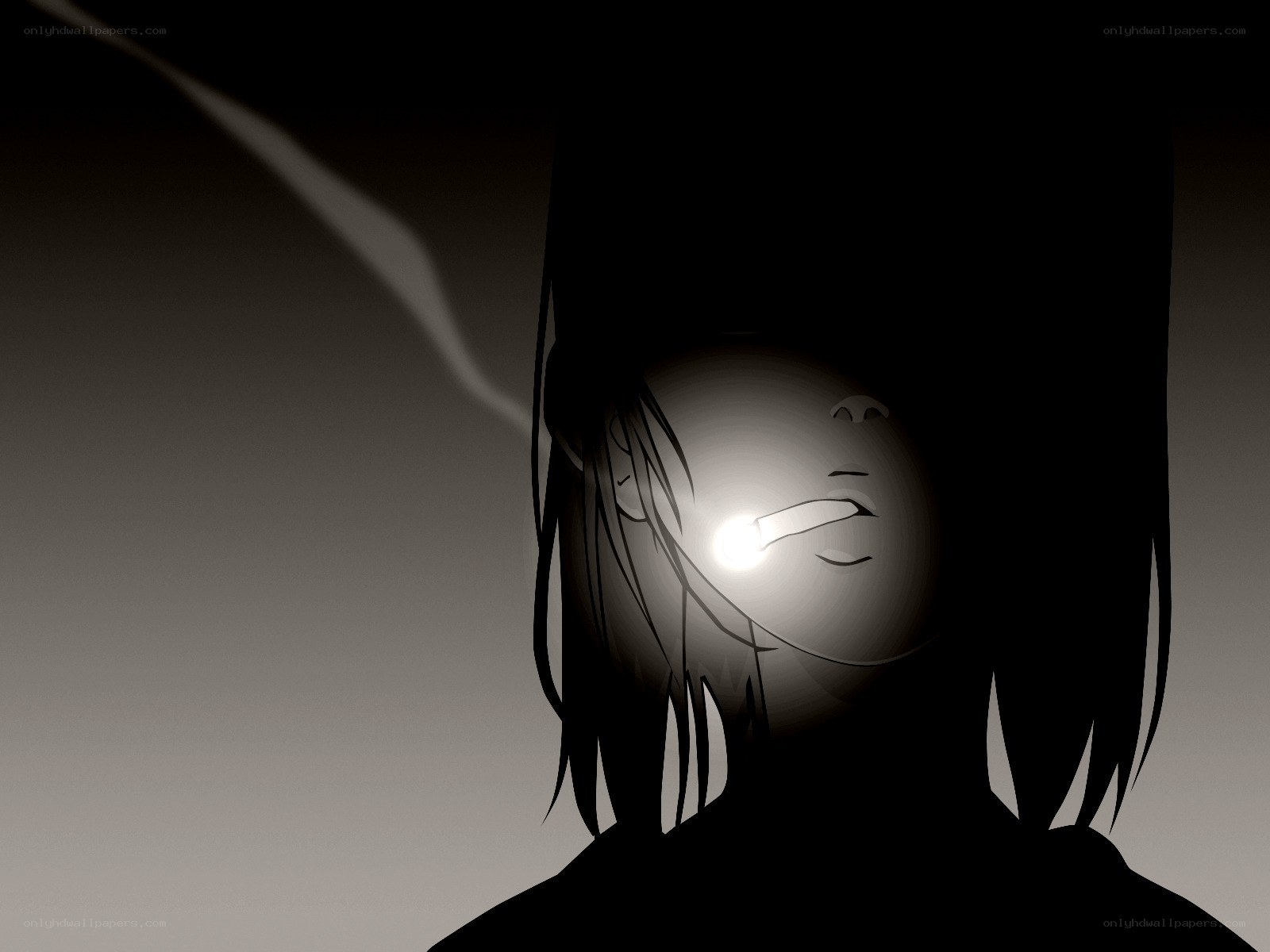 person with glowing cigarette