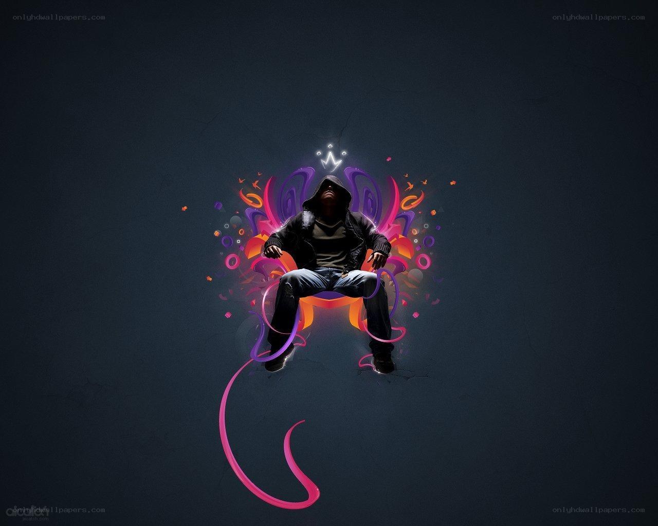 person with glowing crown