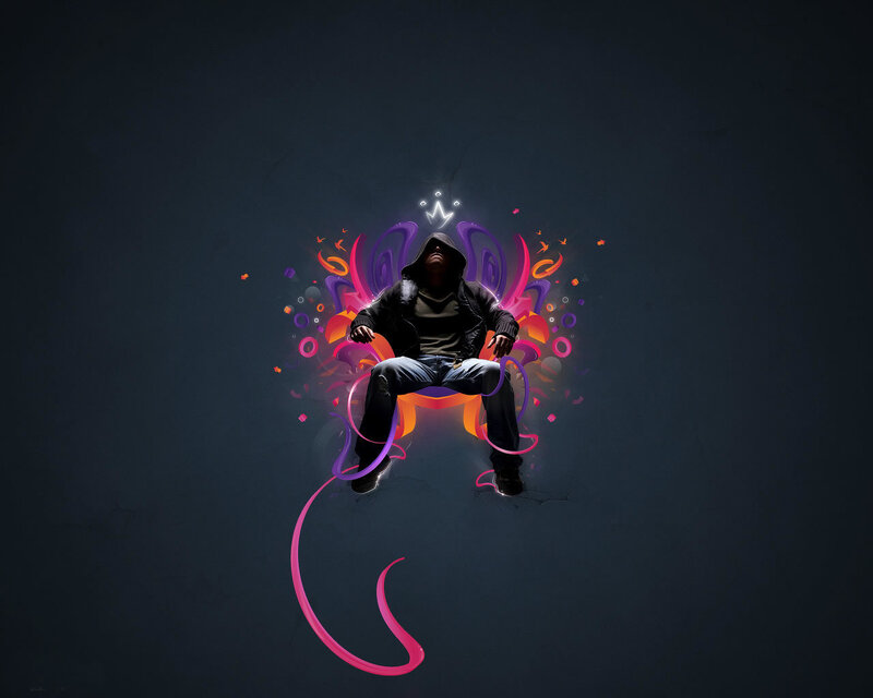 person with glowing crown
