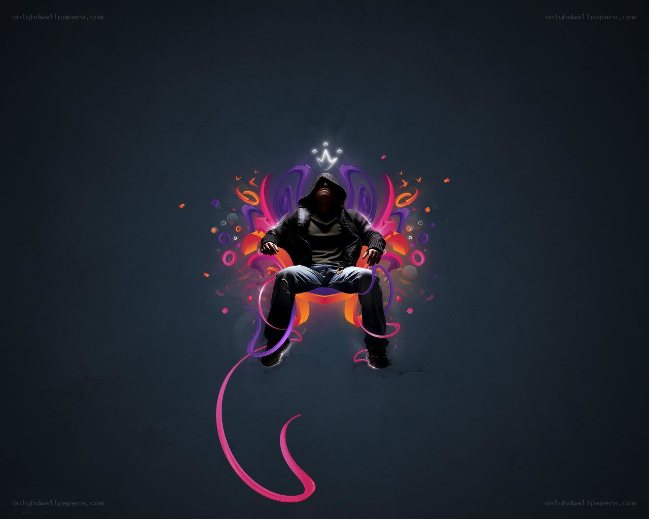 person with glowing crown