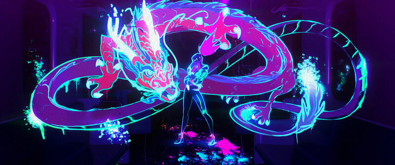 Person with Glowing Dragon