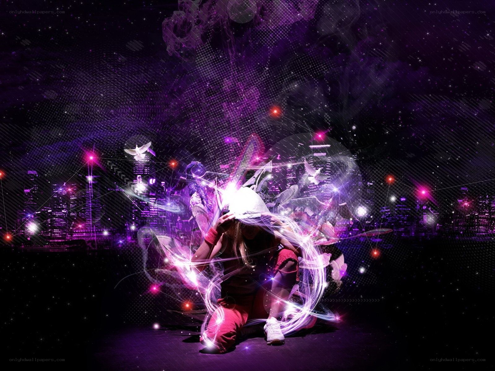 person with glowing energy