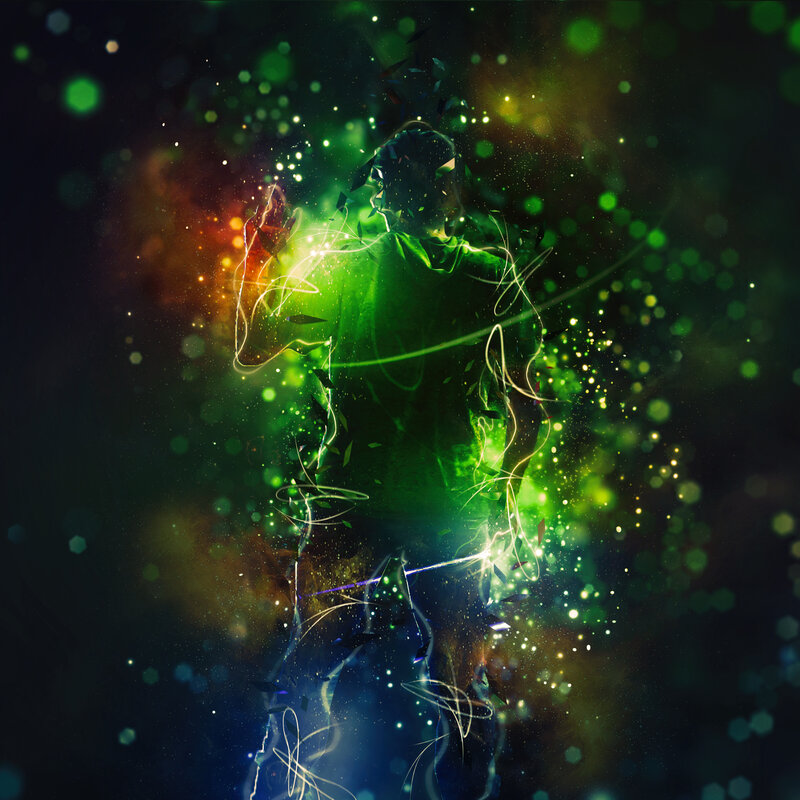 Person with Glowing Energy — Green
