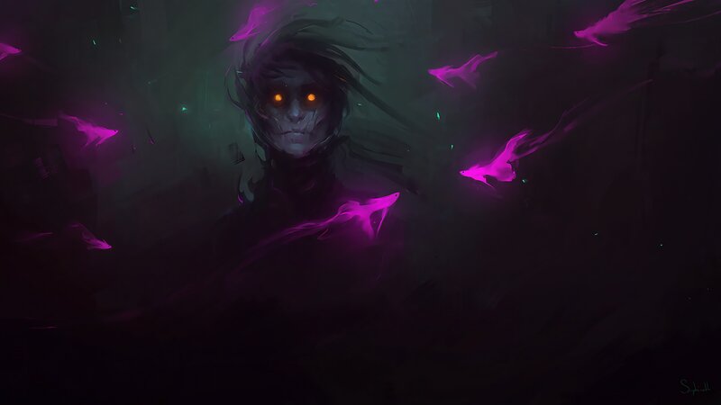 Person with Glowing Eyes — Purple