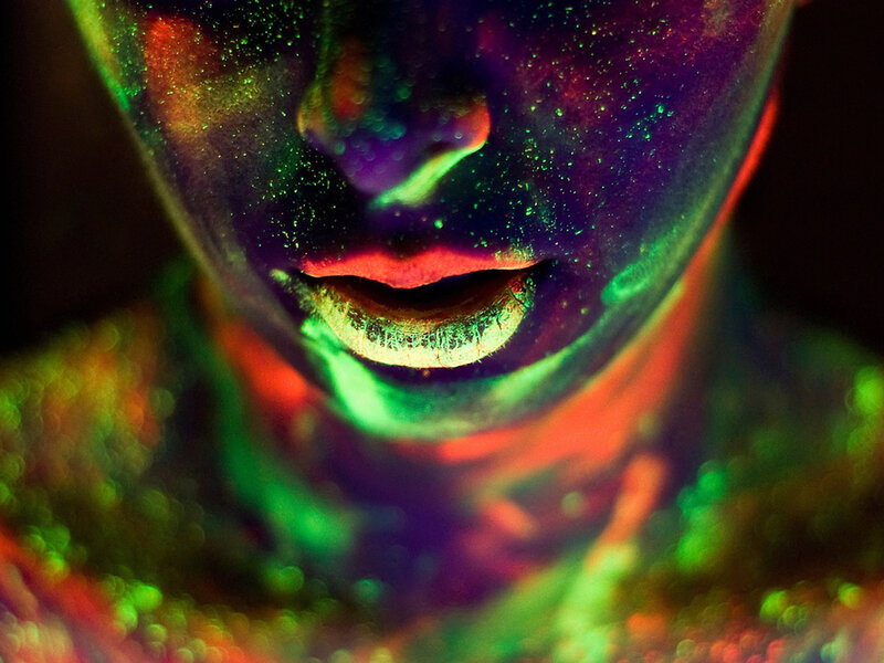 Person with Glowing Face Paint