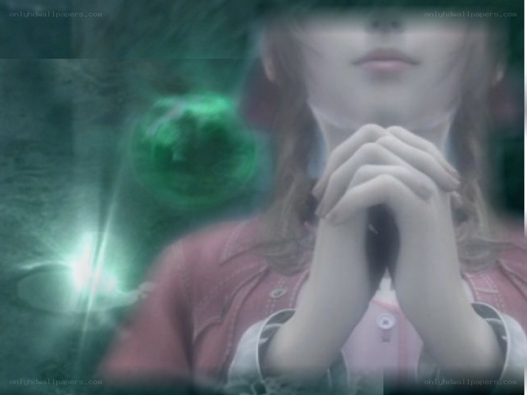 person with glowing green orb