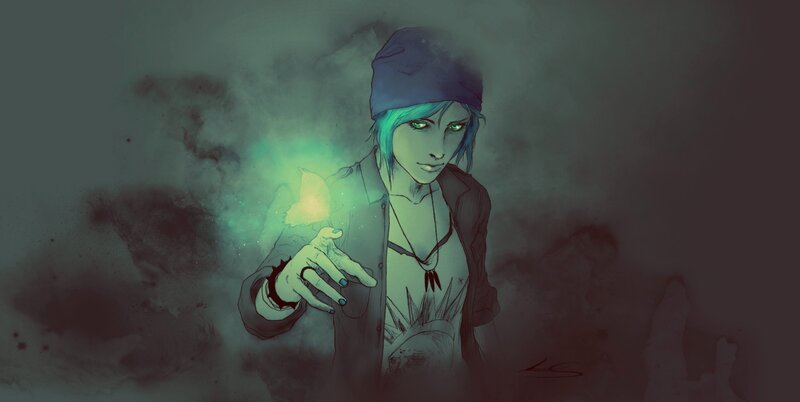 Person with Glowing Hand — Green