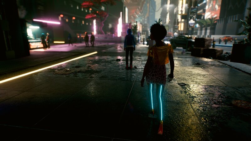 Person with Glowing Legs