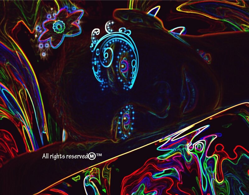 Person with Glowing Patterns