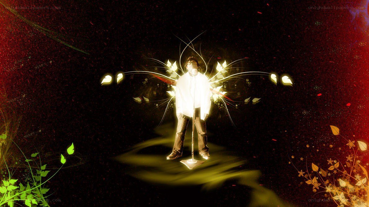 person with glowing wings