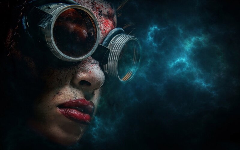 Person with Goggles — Blue