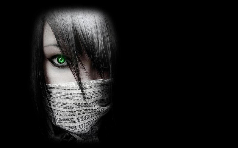 Person with Green Eyes — Black, Dramatic