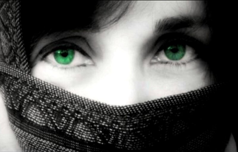Person with Green Eyes — Dramatic, Photograph
