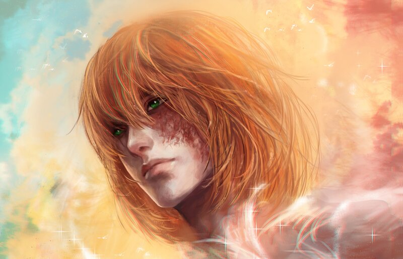 Person with Green Eyes — Orange, Dramatic