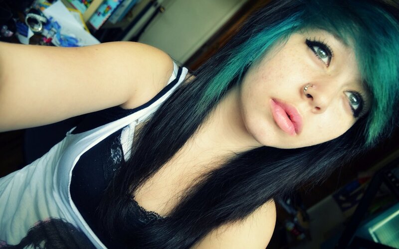 person with green hair