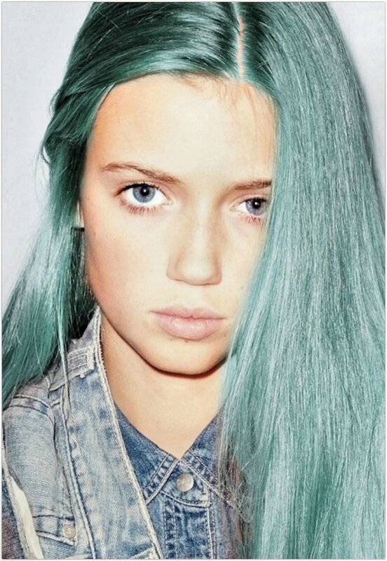 person with green hair
