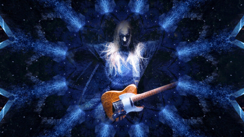 Person with Guitar — Blue, Dramatic