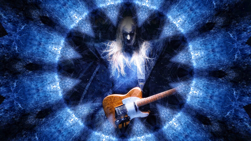 Person with Guitar — Blue