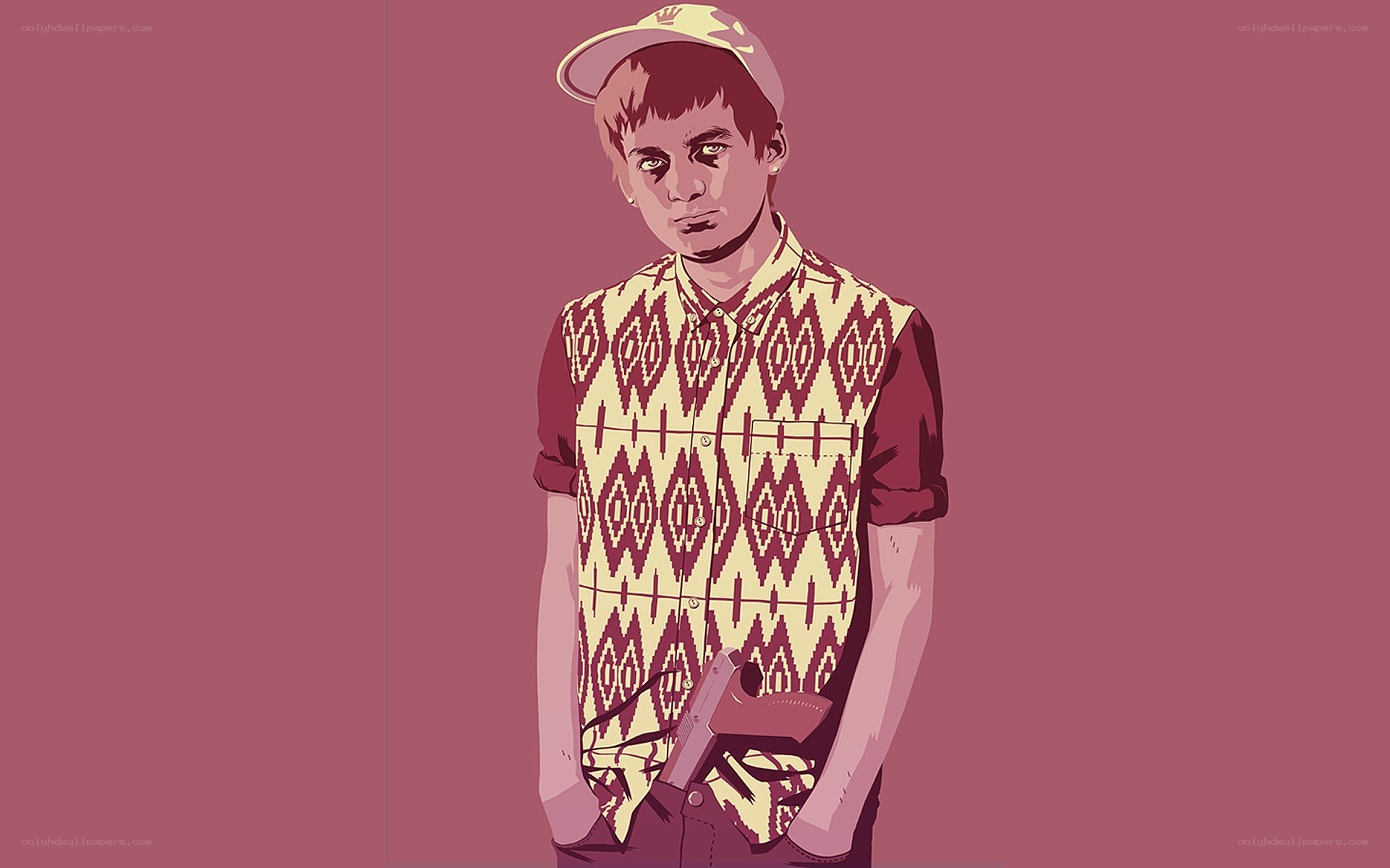 person with gun illustration
