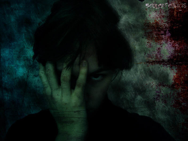 person with hand on face