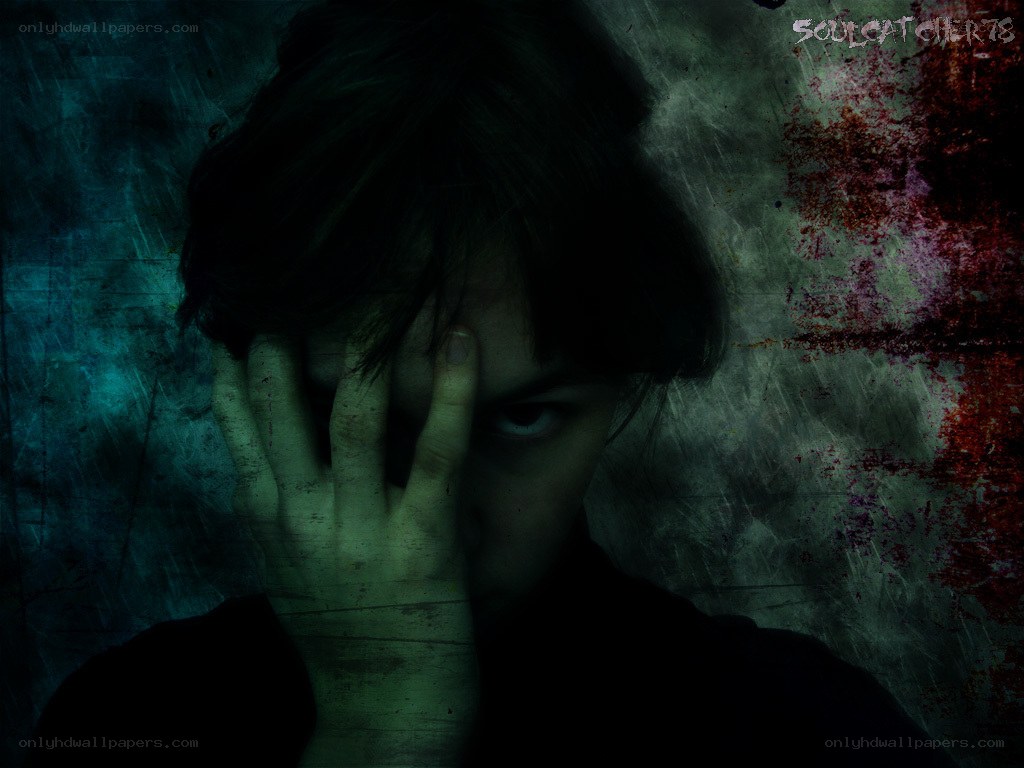 person with hand on face