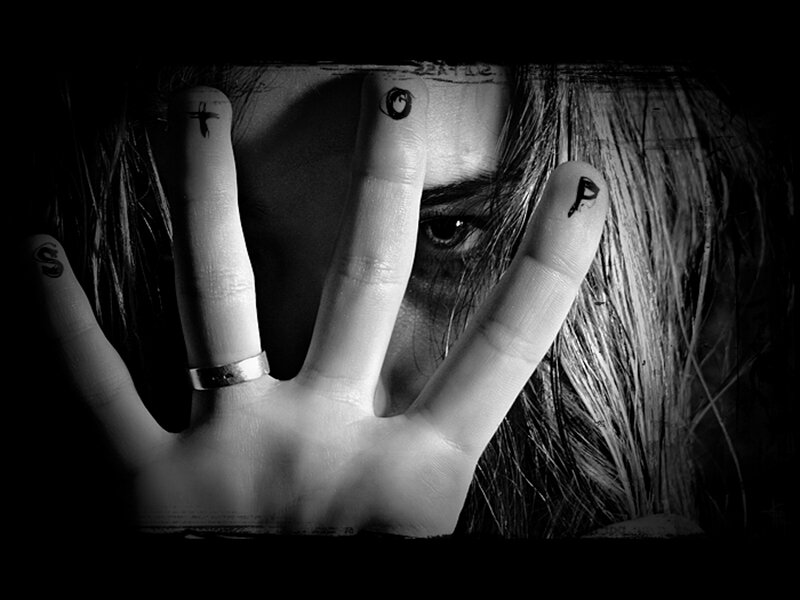 Person with Hand over Face — Black