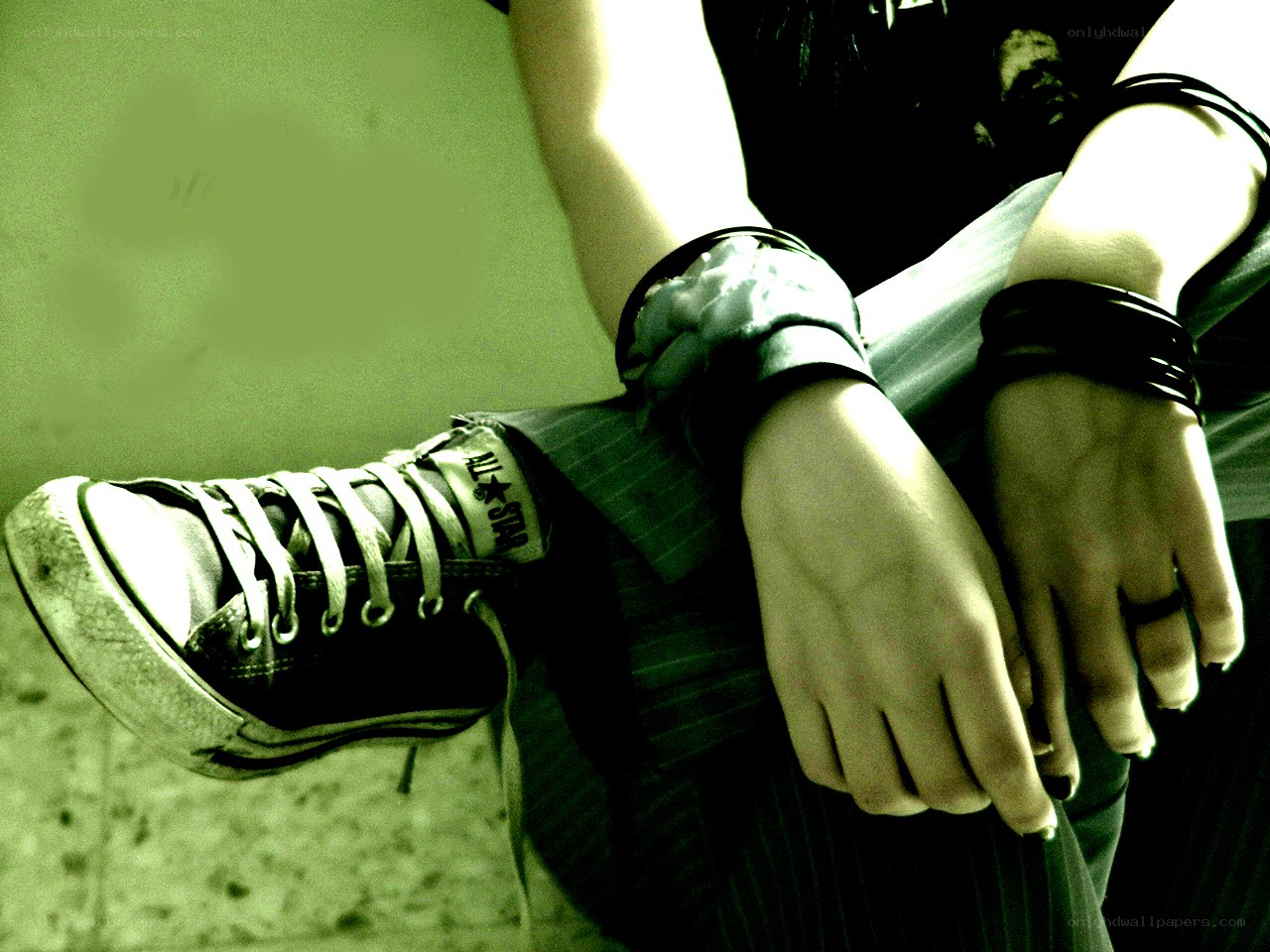 person with hands and shoes