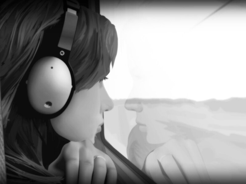 Person with Headphones — Black