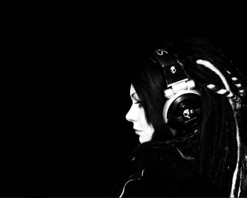 person with headphones in profile