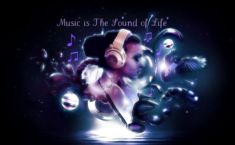Person with Headphones — Purple, Dreamy